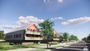 Vizualizace projektu výstavby bytů Bydlení Dobřichovice - Pražská