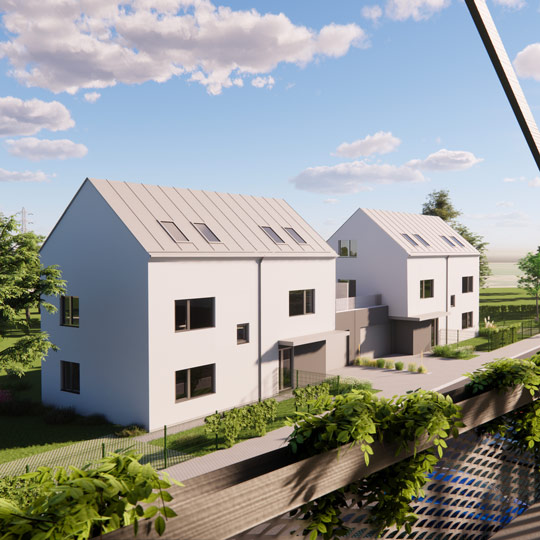 Vizualizace rodinných domů v projektu Bydlení Dobřichovice - Pražská