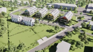 Vizualizace projektu výstavby bytů Bydlení Dobřichovice - Pražská